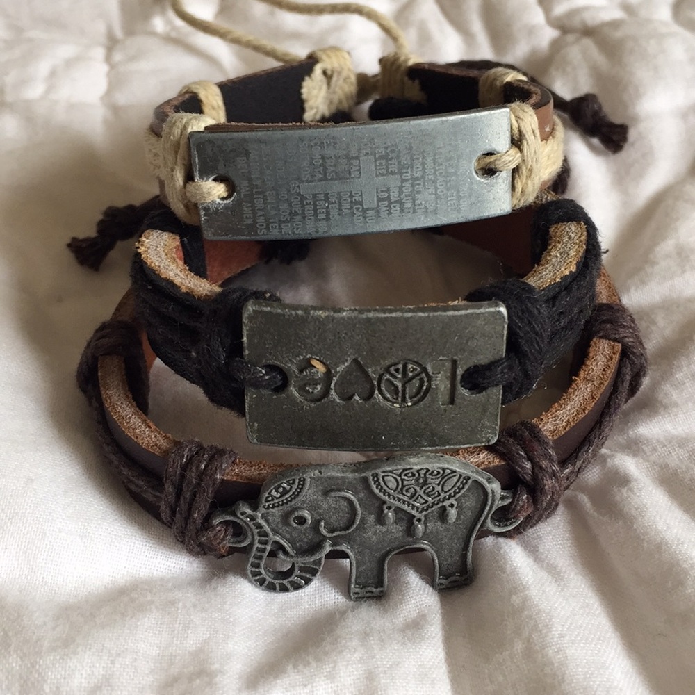 3 LEATHER WRIST BANDS